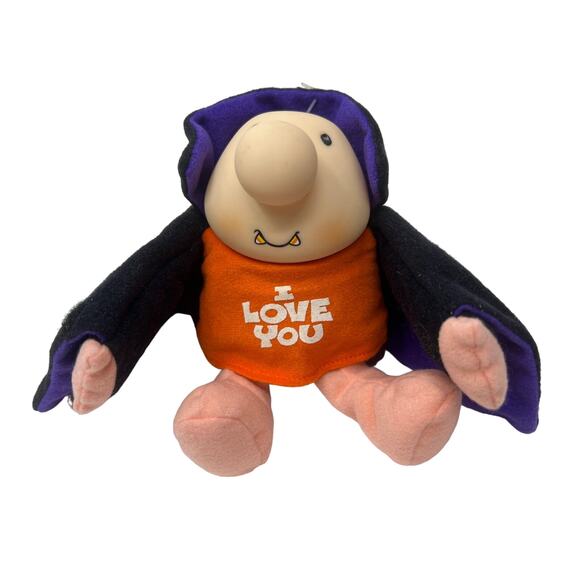 Halloween 7" Dracula Ziggy American Greetings 1993 "I Love You" Cape Rubber Face - Picture 8 of 9